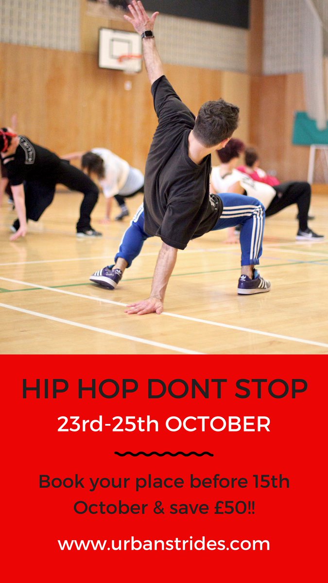 UrbanStrides's tweet photo. Dates 4 your diaries - 23rd-25th October! Places are limited, so book your place today @ https://t.co/gu4Yxp1FtP 🕺🏻💃🏼
#urbanstrides #hhds https://t.co/HkOO5qqhNK
