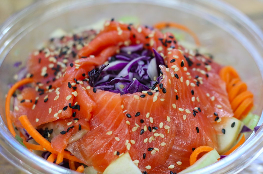 We have salads on the go for those of you who need quick, healthy meals to fuel your life! We support go-getters with salmon salads!