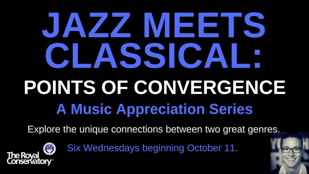 ONE WEEK: #JazzMeetsClassical begins @the_rcm! Join us as we explore connections between these two great genres! bit.ly/2sUsxNs