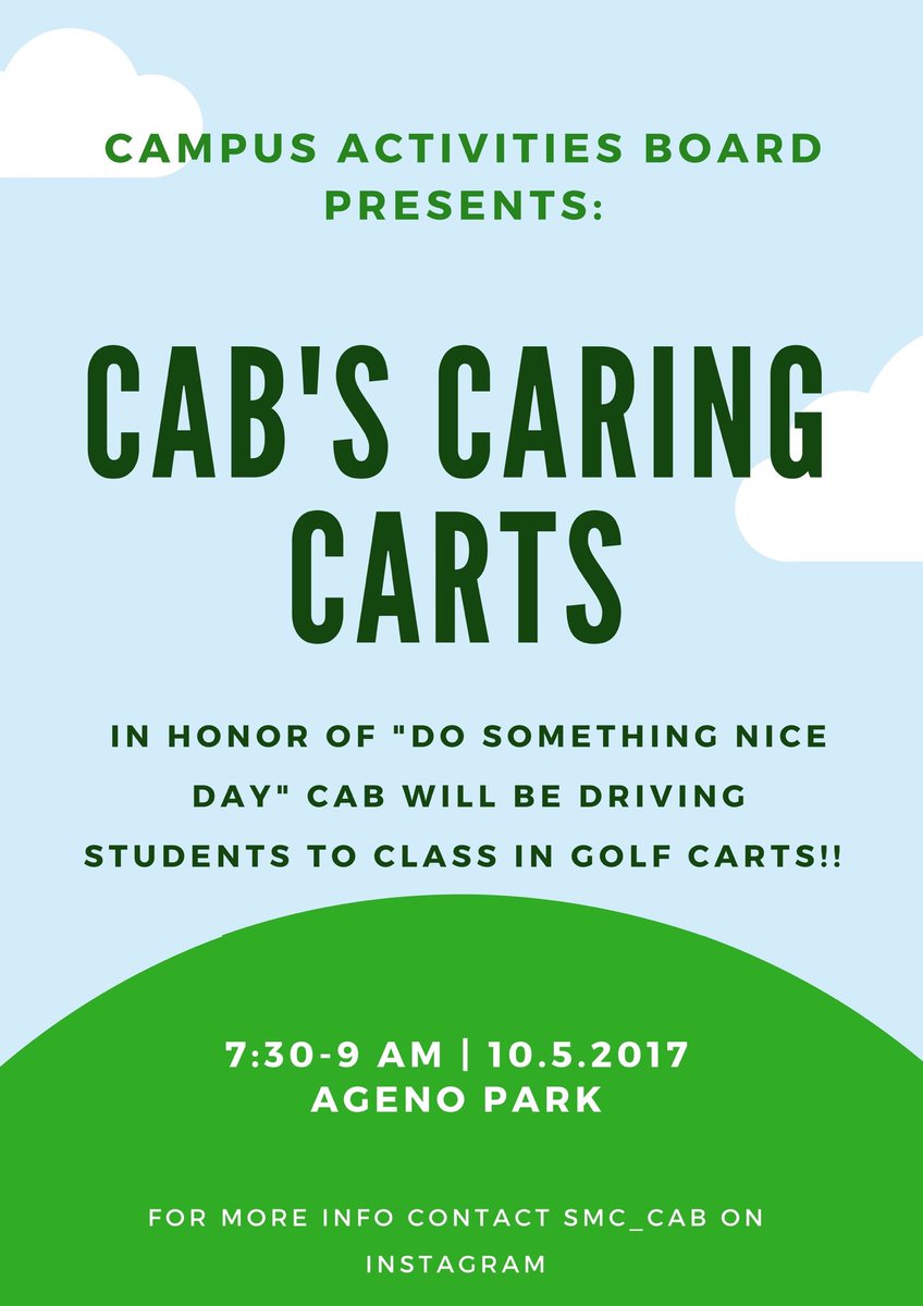 smc_cab's tweet photo. Tired of your walk down from the Agenos? Catch a CAB! Meet us in Ageno Park! https://t.co/L5J64EksRR