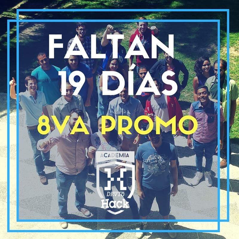 Academia_Hack's tweet photo. Cuenta regresiva! Quedan 3 cupos en modo presencial y 2 en modo online! Apunte y no dejes pasar la oportunidad #8vaPromo ๐ https://t.co/r3UPu6eWar