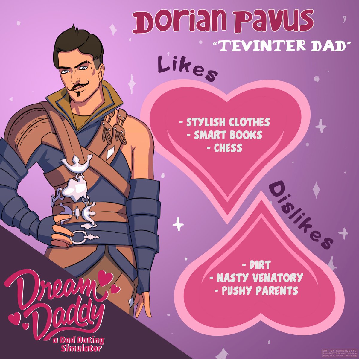 _Gauntletto's tweet photo. #dreamdaddy #DragonAge #dragonageorigins #dragonageinquistion #dragonage2 #fenris #zevran #anders
Dream Daddy x Dragon Age! No regrets. https://t.co/V88OxVEucB