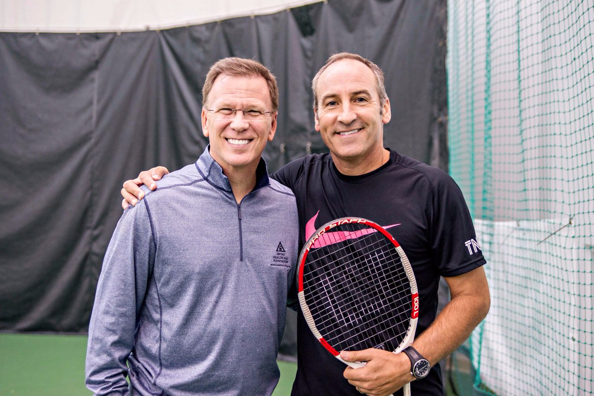 FSSportsClub's tweet photo. Robin Scott celebrates 18yrs of support @BSWhealth in #FSCoolOctober Tennis Marathon join @ https://t.co/IOFtdiI0C7 https://t.co/vOxXU8JFka