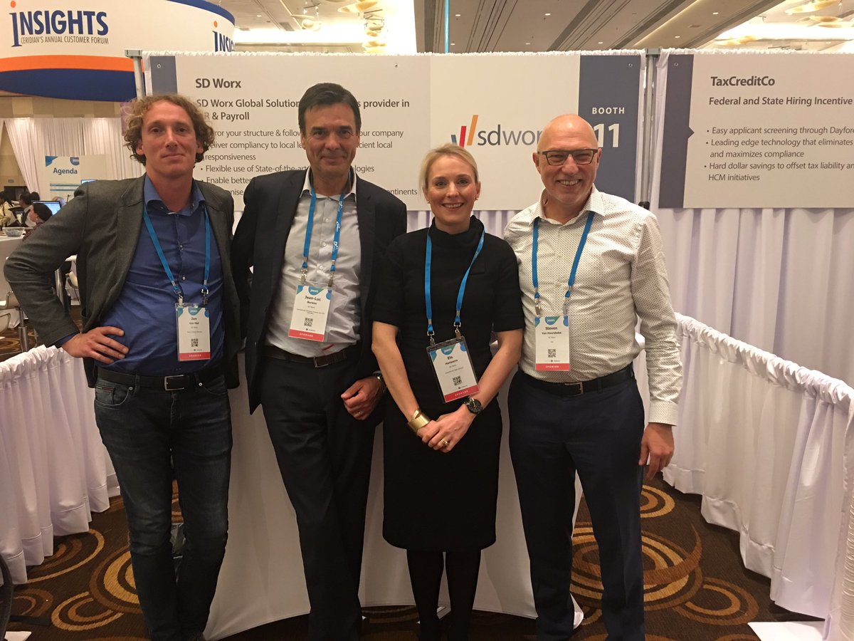 steven1vh's tweet photo. At the @SDWorx booth at #CeridianINSIGHTS with @janvmol , @ElsHanssens.Interesting sessions and good contacts. Impressive demo's! https://t.co/NeDNGdCi90