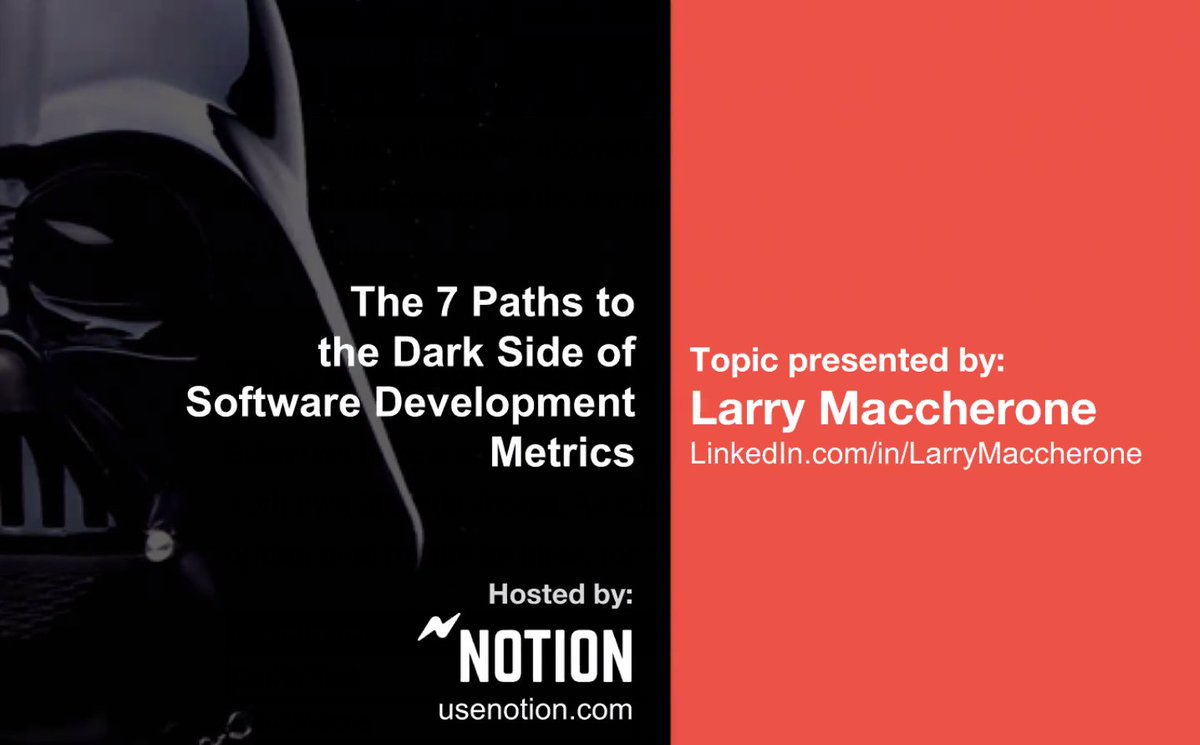 Just about to start diving into the Dark Side of #agile #metrics zoom.us/webinar/regist…