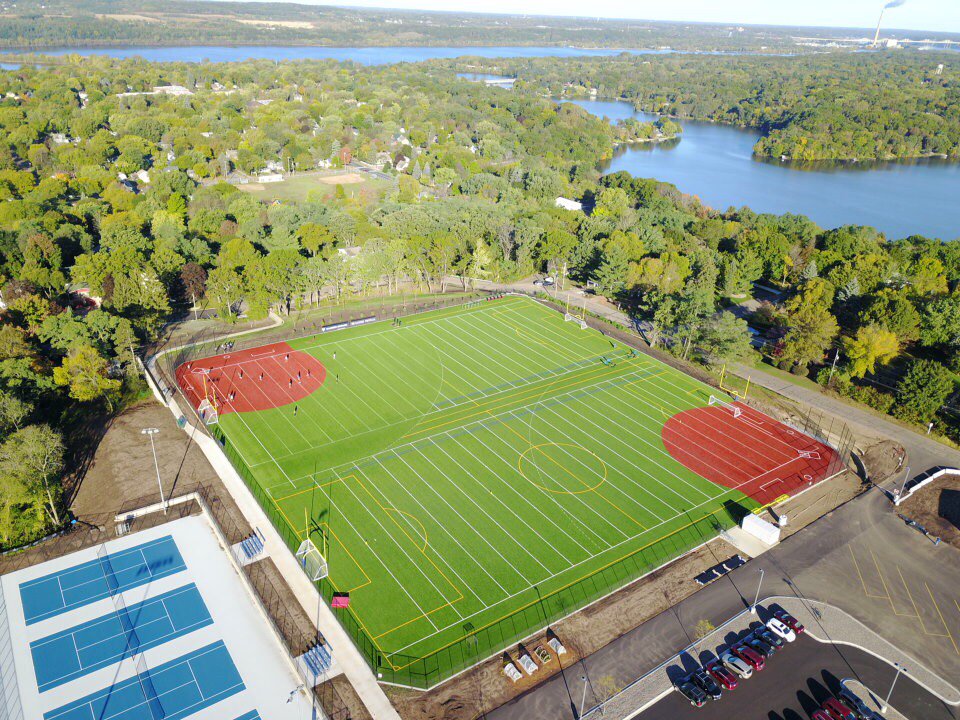 DrNickOuellette's tweet image. The @HudsonSchoolsWI High School project is coming along. Bird's eye view of the site. Quite a bit of activity.