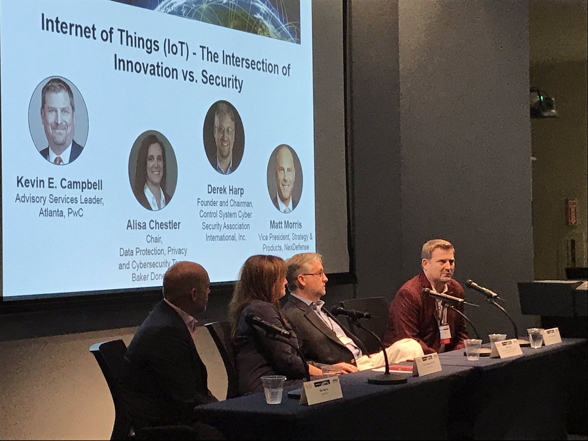 jorgeusafpilot's tweet photo. K Campbell @PwC moderates @NexDefense @cs2ai @Baker_Donelson #IoT innovation vs security #atlcyberweek #GrowAtlanta @atlchamber https://t.co/uYJkNqBXJW