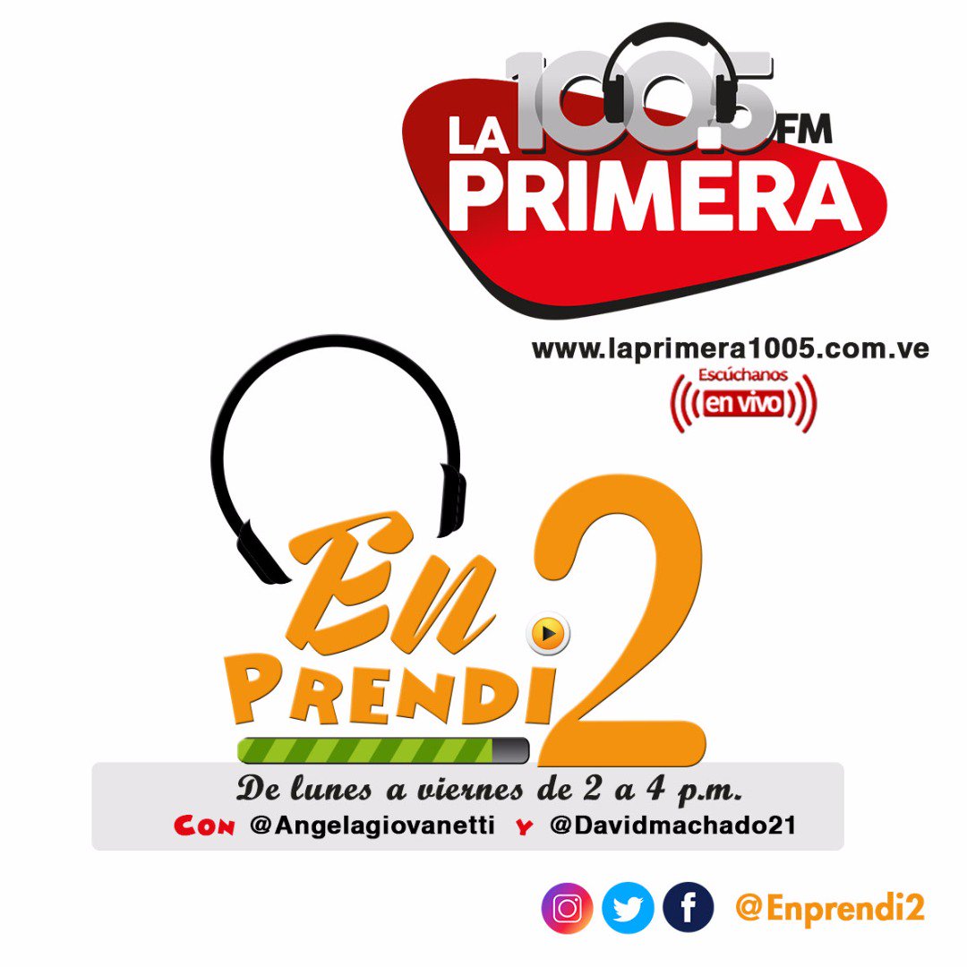 LaPrimera1005's tweet photo. Escucha @Enprendi2  con @AGiovanetti y @davidmachado21 hasta las 4:00 pm #4Oct https://t.co/XbE18OolW5 https://t.co/O7os1Eof6g