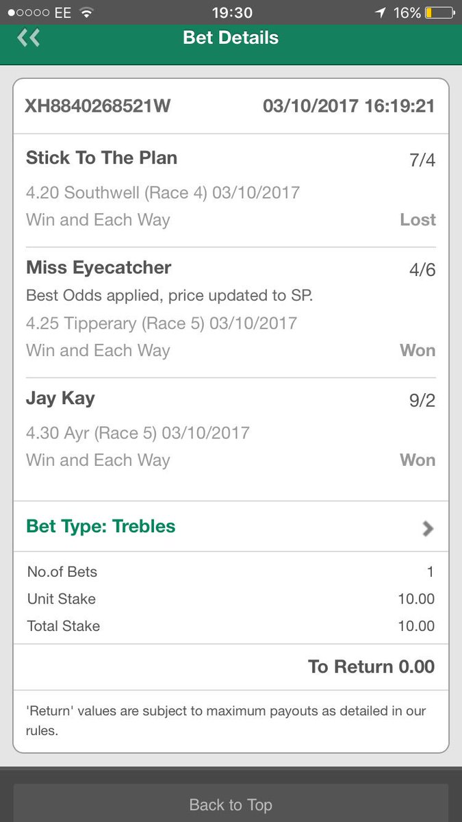 LDumburs's tweet photo. @bet365 can't believe you are not paying out Stick to the plan! @paddypower paid out and other book markers to 😡 https://t.co/y1XxUfufal