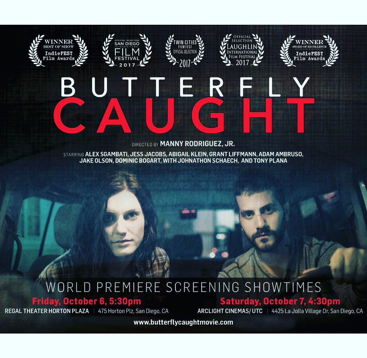 iamrobhensley's tweet photo. #SDIFF starts tonight! Excited for the #worldpremiere of #ButterflyCaught on Friday! Tickets available at https://t.co/W7m4EcQFEa https://t.co/oKfocozlNp