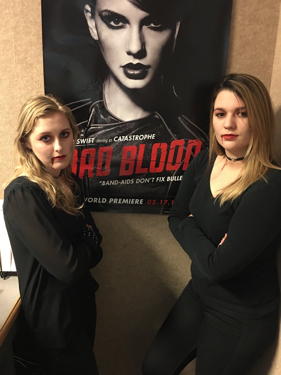 star98radio's tweet photo. The interns are already feeling Halloween vibes at the station. What other costumes would you like to see? #badblood #vampires https://t.co/B8xpbQ7TkX