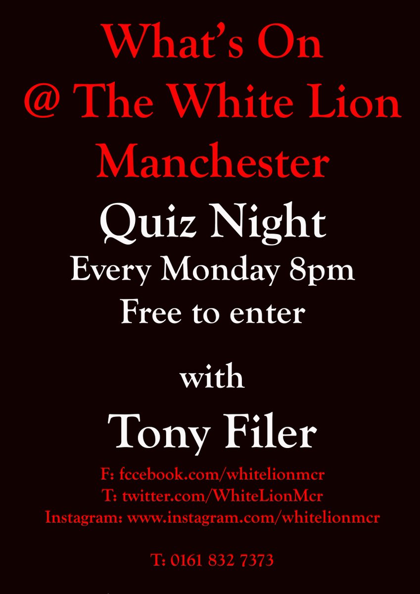 ManchesterLEC's tweet photo. Open Mic 7pm Every Thursday with #DanielClark @WhiteLionMCR, Castlefield, #Manchester. £25 to give away 2 free drinks for all performers. https://t.co/GMvOmLtVwU