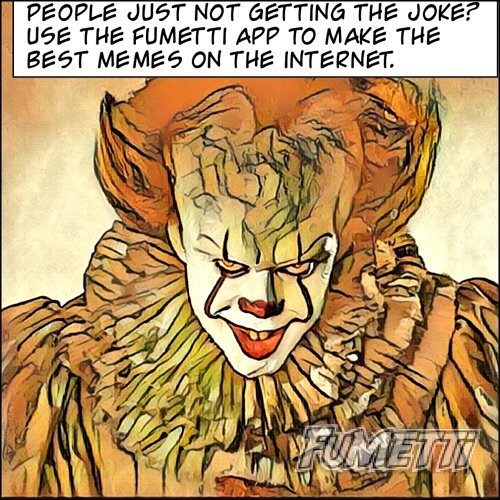 FumettiApp's tweet photo. #it #stephenking #meme #meme s #pic #pics #joke #haha #clown made with #FumettiApp https://t.co/AomEen3y71
