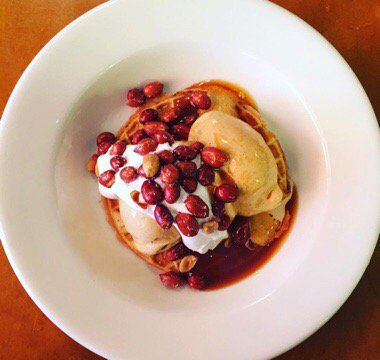 We could all use a little dessert this week. | Caramel Copetta • marshmallow sauce • salted Spanish peanuts ✨✨