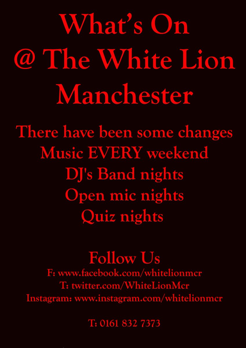 ManchesterLEC's tweet photo. Open Mic 7pm Every Thursday with #DanielClark @WhiteLionMCR, Castlefield, #Manchester. £25 to give away 2 free drinks for all performers. https://t.co/GMvOmLtVwU