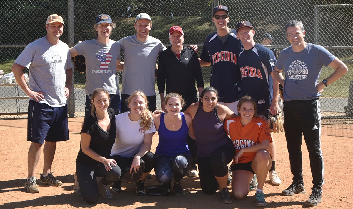 UVALaw's tweet image. Prof. Ted White's squad prevailed this weekend in a clash between mixed student and faculty teams, photos by Natalie Affinito ’18 #LawStars