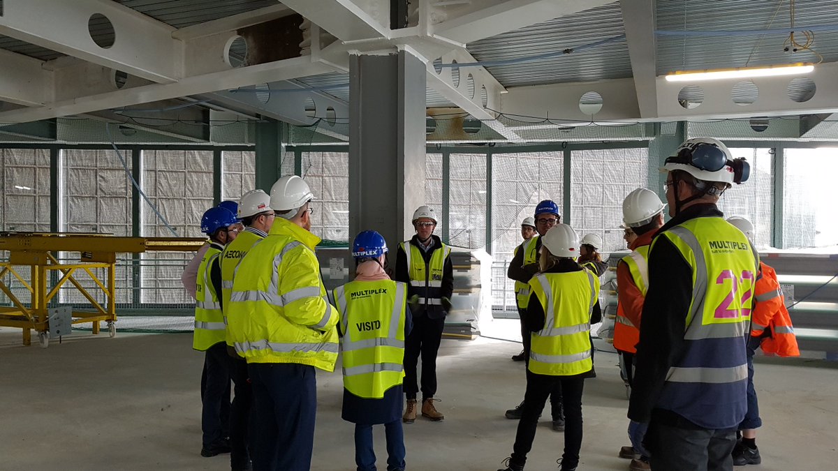 LondonSurveying's tweet photo. Great site tour by #Multiplex and #PLP. Not just about the view - lucky to see curtain walling being installed - and look at that steelwork! https://t.co/nWEkk9VQK9