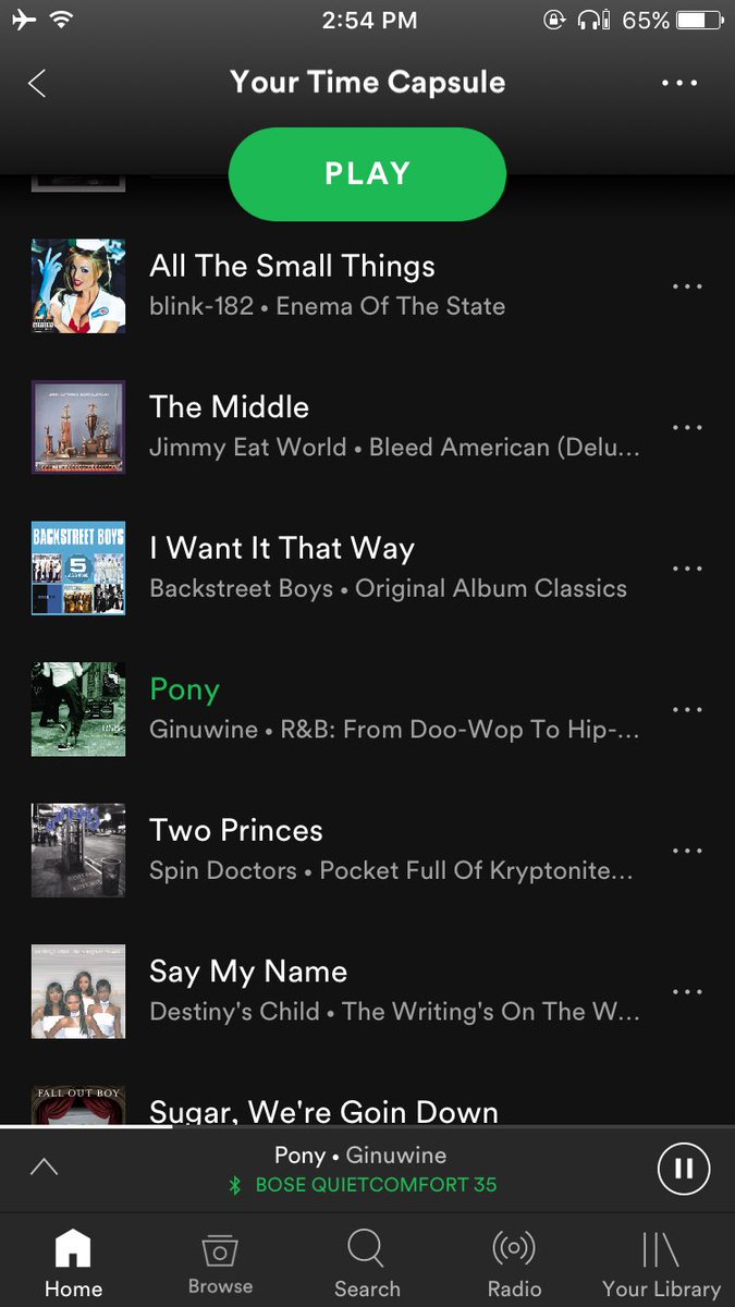 analog_ashley's tweet image. You understand me, @Spotify Time Capsule. I&apos;m not ashamed. #Ginuwine #BackstreetBoys #codingsoundtrack