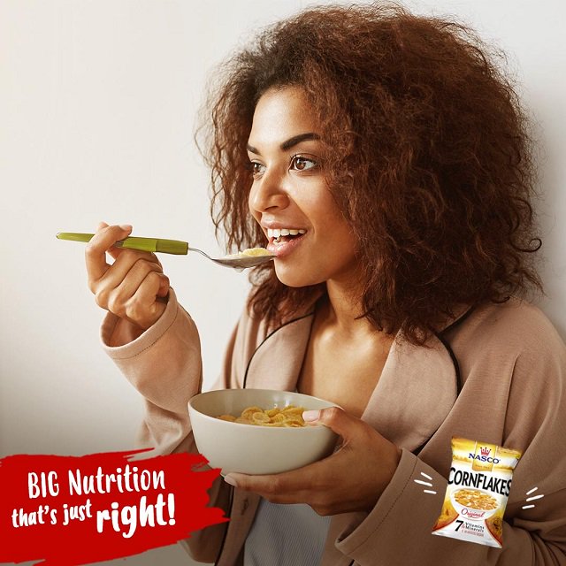 TrafficChiefNG's tweet photo. Breakfast with 45g #NASCOsinglez cornflakes is the perfect way to start a great day. So, go ahead and have one. https://t.co/M1quFKfs9R