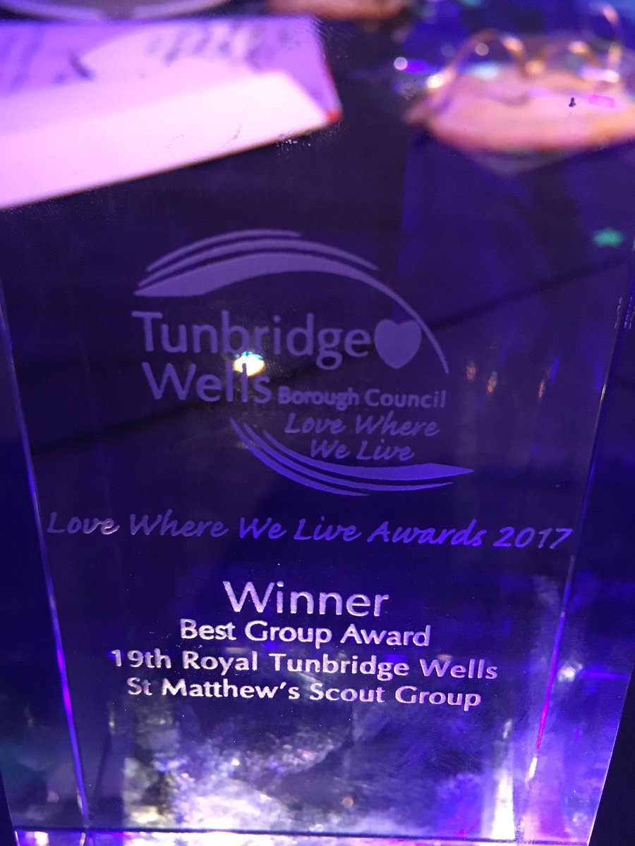 RTWScouts's tweet image. Congratulations St Matthews Scout Group - Tunbridge Wells Borough Councils Love Where We Live Awards - Winner of the Best Group Award.