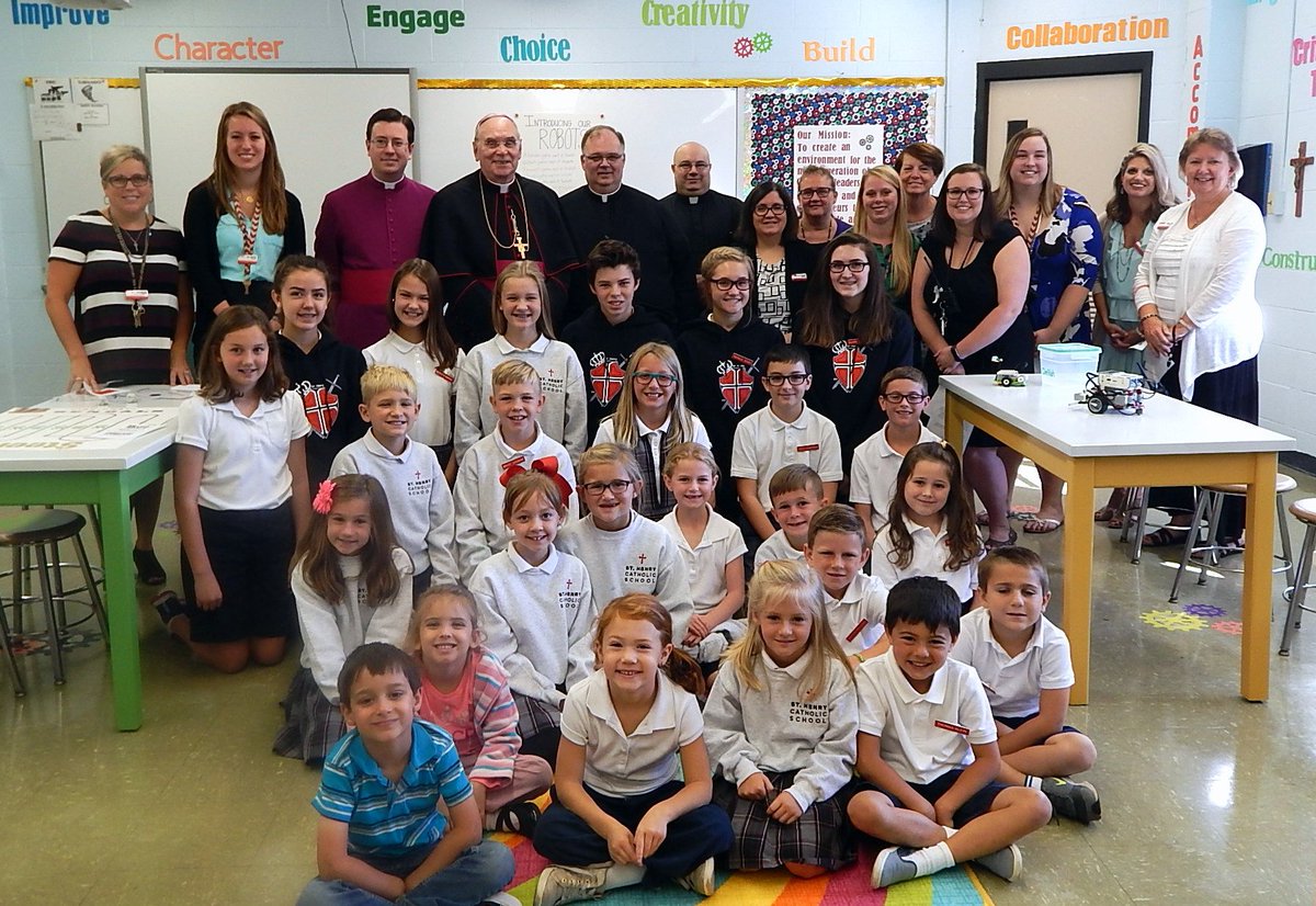 sthenryschool's tweet photo. Bishop Foys blessed our new Makerspace room. @sthenryschool https://t.co/ezts0x8brV