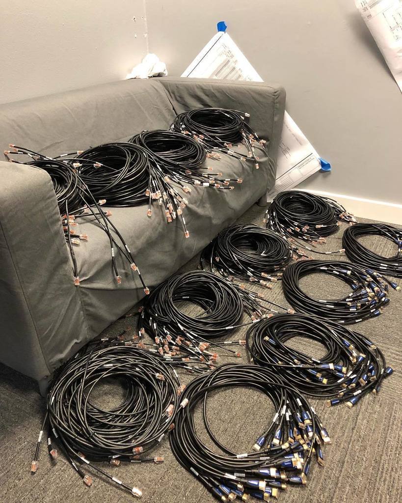 ellispromedia's tweet photo. Pre labeling almost a 1000 cables at the home office so they are ready for the integration team. #dreamingoflabels https://t.co/IdNoO7jL2p