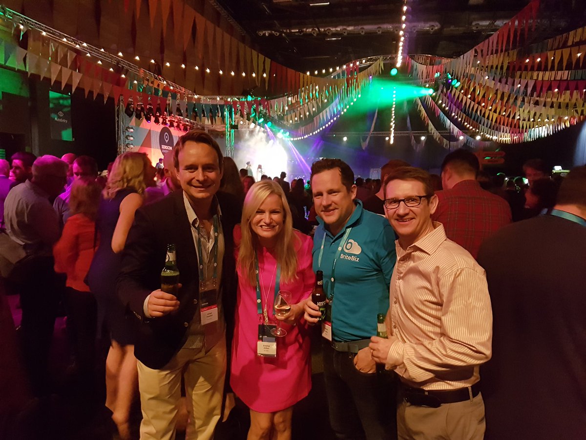 ExcluServ's tweet photo. Met the fun crowd of BriteBiz at #Xerocon party, having a blast! https://t.co/RCE3bOiiFY