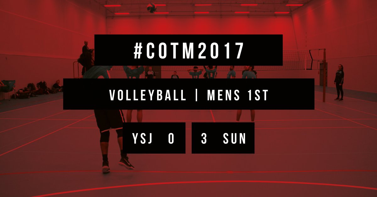 YSJSU's tweet photo. FINAL SCORE | Volleyball Mens 1st | YSJ 0 - SUN 3 #COTM2017 https://t.co/oXQY8vjKIW