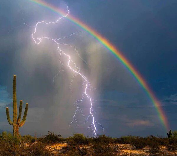 apicsvideos's tweet photo. Lightning striking through a rainbow https://t.co/e2XbVi0Ep5