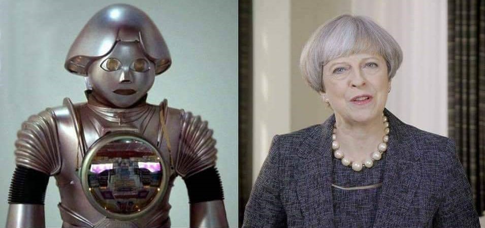 Quick, the Maybot needs oiling! 
#MaysSpeechInFiveWords