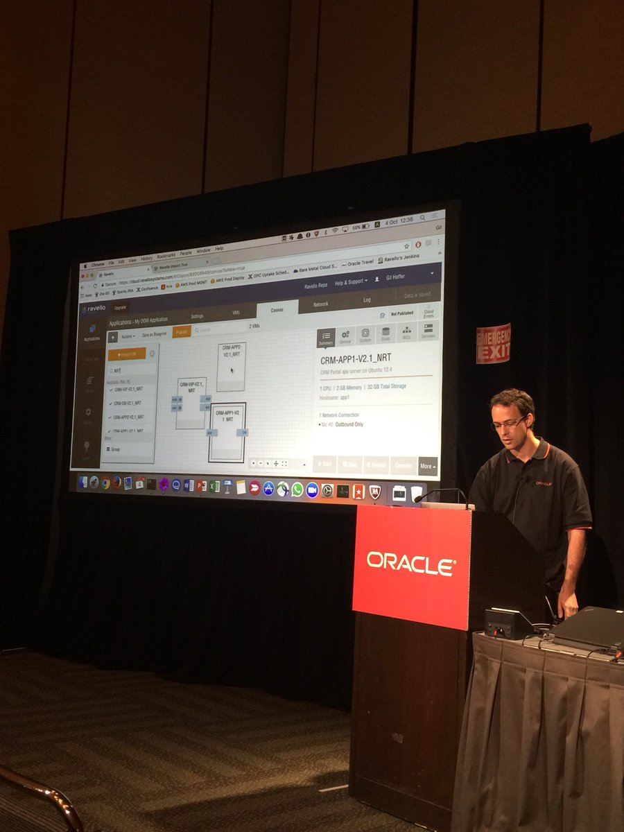 OracleIaaS's tweet photo. Demo time: Just drag and drop! Very straightforward and as easy as 1, 2, 3 under 15 seconds 😮@ravellosystems on @OracleIaaS #oow17 #con7478 https://t.co/iuiqA1NGjV