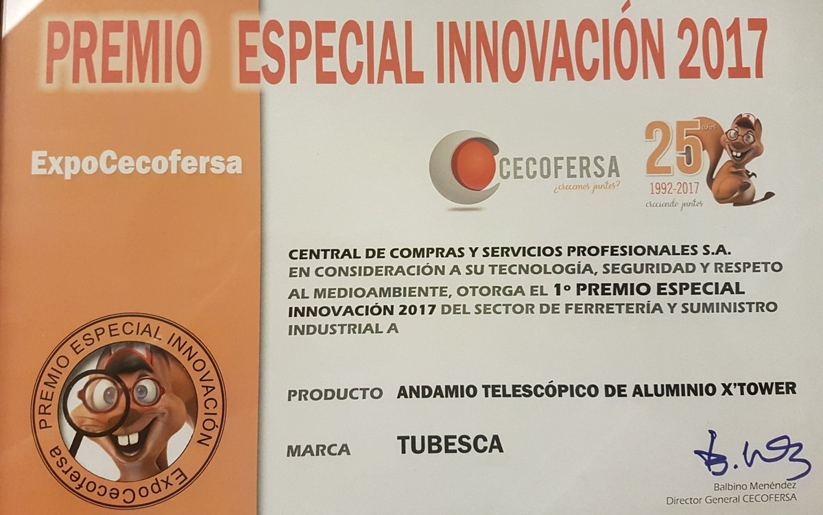GeluSolanilla's tweet photo. Otra vez primer premio a la innovación. En feria #Expocecofersa 
Felicidades equipo #tubesca-comabi https://t.co/NZkEfrDLH3