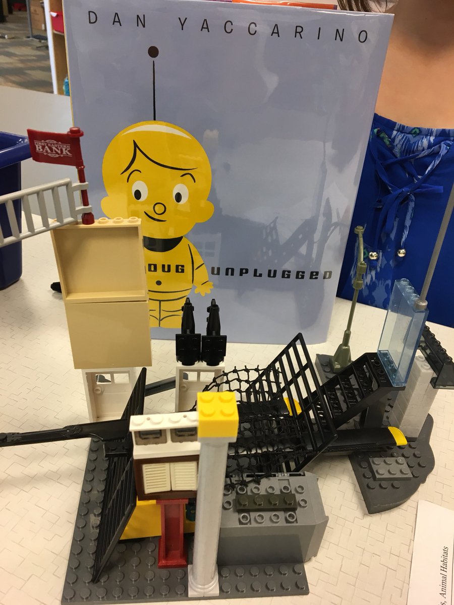 MsRosie_library's tweet photo. #dougunplugged (yellow lego) zooming up skyscraper in #makerspace #librarylife @LEGO_Education @DanYaccarino1 https://t.co/hGhqhPq2sc