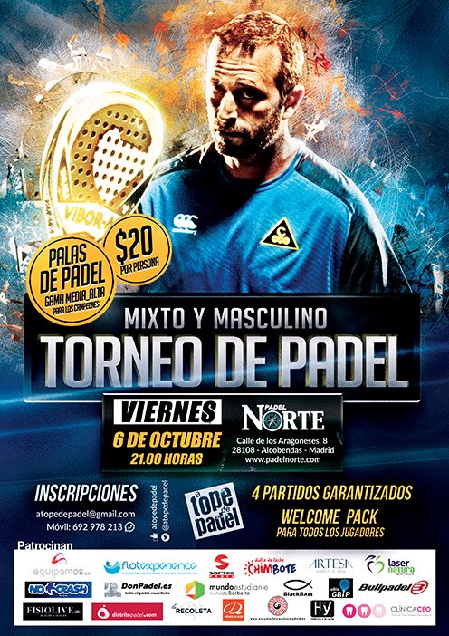 ATopeDePadel's tweet photo. Este Viernes 6/10 te esperamos en @PadelNorte con nuestro reconocido Torneo Mixto &amp; Masculino #Nocturno @ATopeDePadel 👍🎾🔝🏆😊🎶🤙 #Alcobendas https://t.co/RaUhIJbpZ1