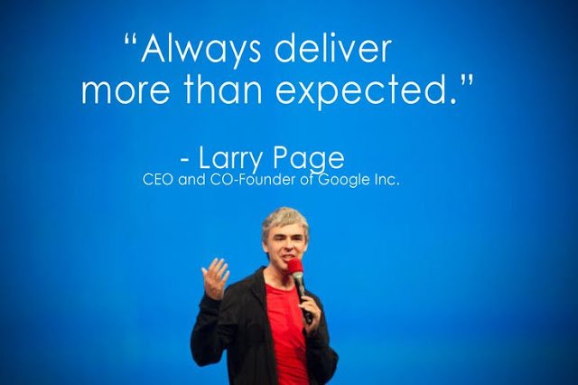 Garin's tweet image. Winning Formula: Under promise and over deliver.

"Always deliver more than expected." - Larry Page