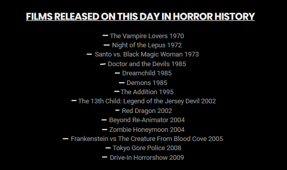 PlentyDreadful's tweet photo. #TodayInHorror - Films released today, October 4th. #Films #Horror (credit: https://t.co/xT1GJUJ6W3) https://t.co/xWqRcc98mE