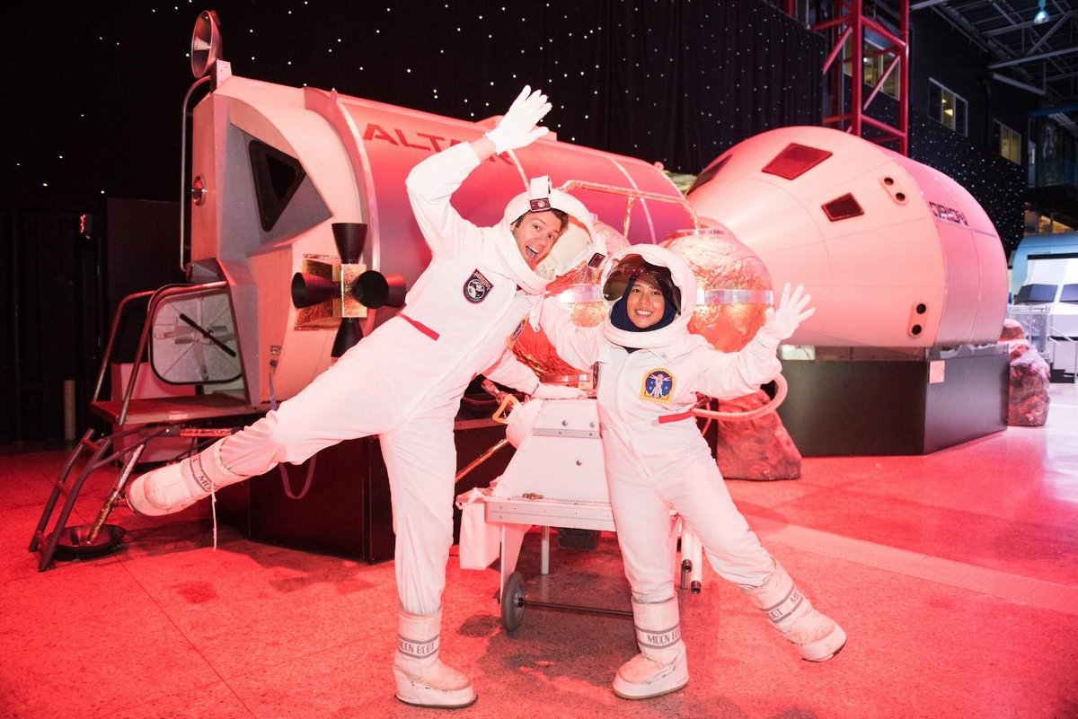 HON_Citizenship's tweet photo. Did you know Neil Armstrong first stepped on the moon with his left foot first? Check out our #HESA2017 teachers on their own space mission! https://t.co/48Tt49fVRE