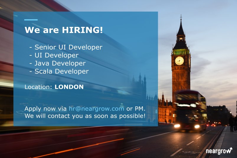 neargrow's tweet photo. @neargrow is HIRING!
Our clients in LONDON are looking for UI, Java and Scala Developers. Interested? Get in touch for further details! https://t.co/b1hlpo7OyG