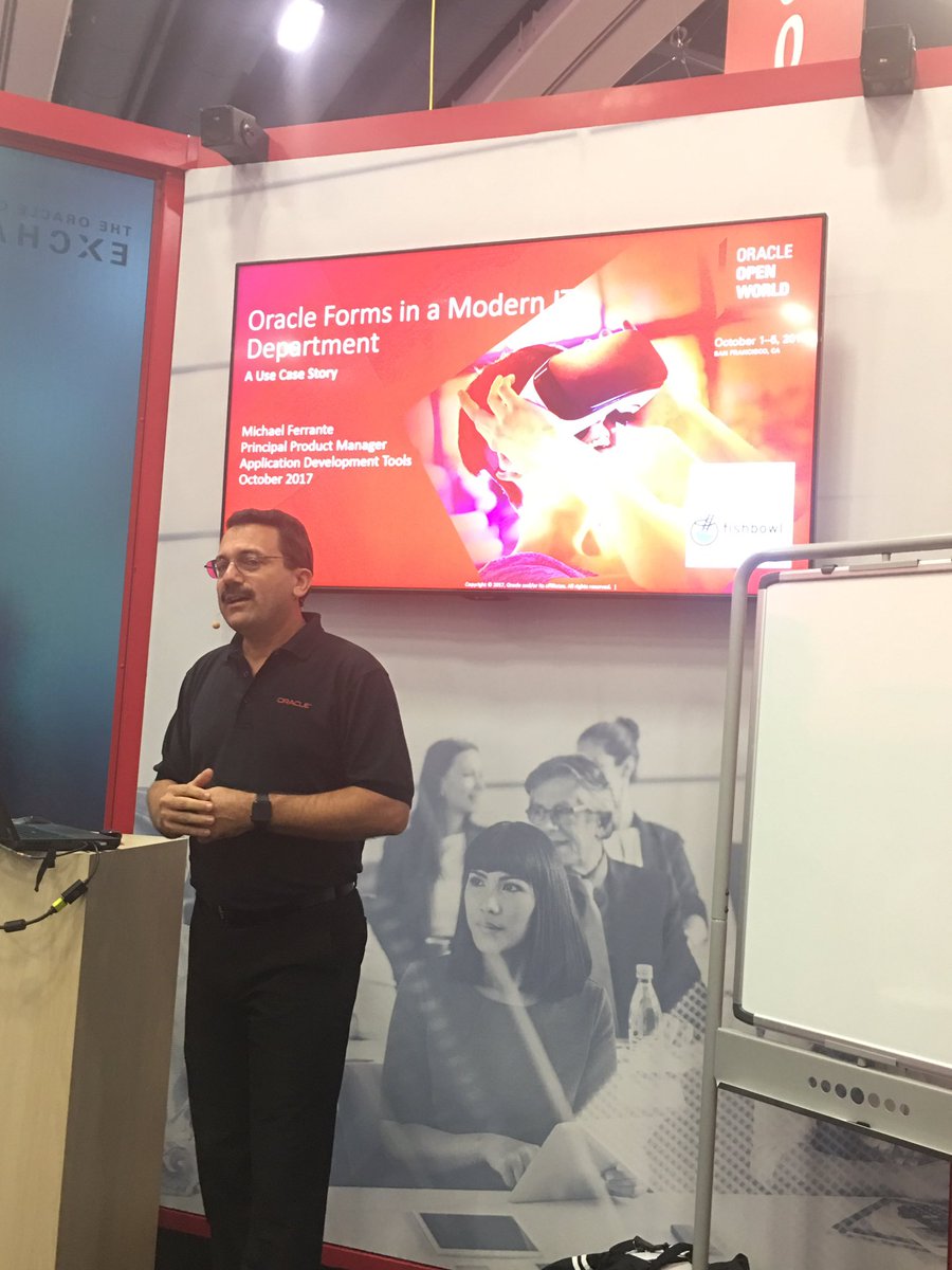 techdiamantis's tweet photo. Talking Oracle Forms #auraplayer #oow17 . Stop by Moscone #5309 to see how. #Chatbot #OracleBots #oraclemcs https://t.co/KkMnd6xIDq