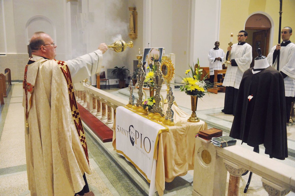 ClarionHerald's tweet photo. #NOLACatholics spend the day in prayer with the holy relics of St. Padre Pio. Arch Aymond to celebrate Mass tonight at 6pm @StRitaNOLA https://t.co/yomwjghiwQ