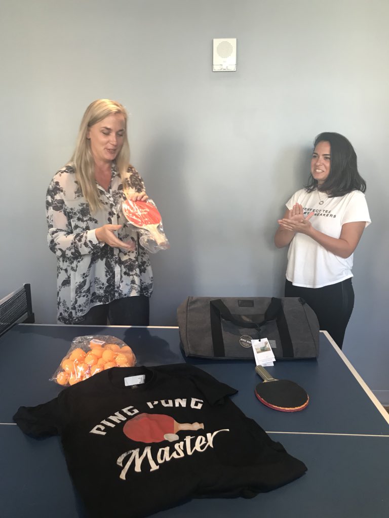 stephaniestran's tweet photo. Unveiling of some pretty ball-er MoPub Ping Pong Competition prizes. #MoSoCo https://t.co/dPtCIcqcg4