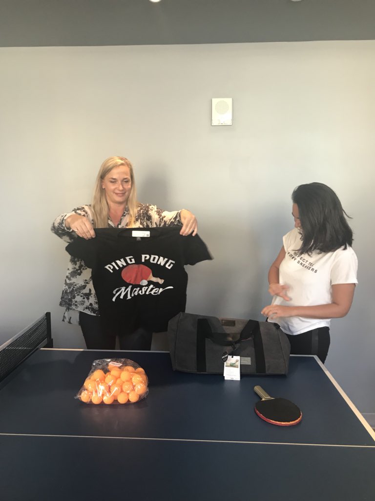 stephaniestran's tweet photo. Unveiling of some pretty ball-er MoPub Ping Pong Competition prizes. #MoSoCo https://t.co/dPtCIcqcg4