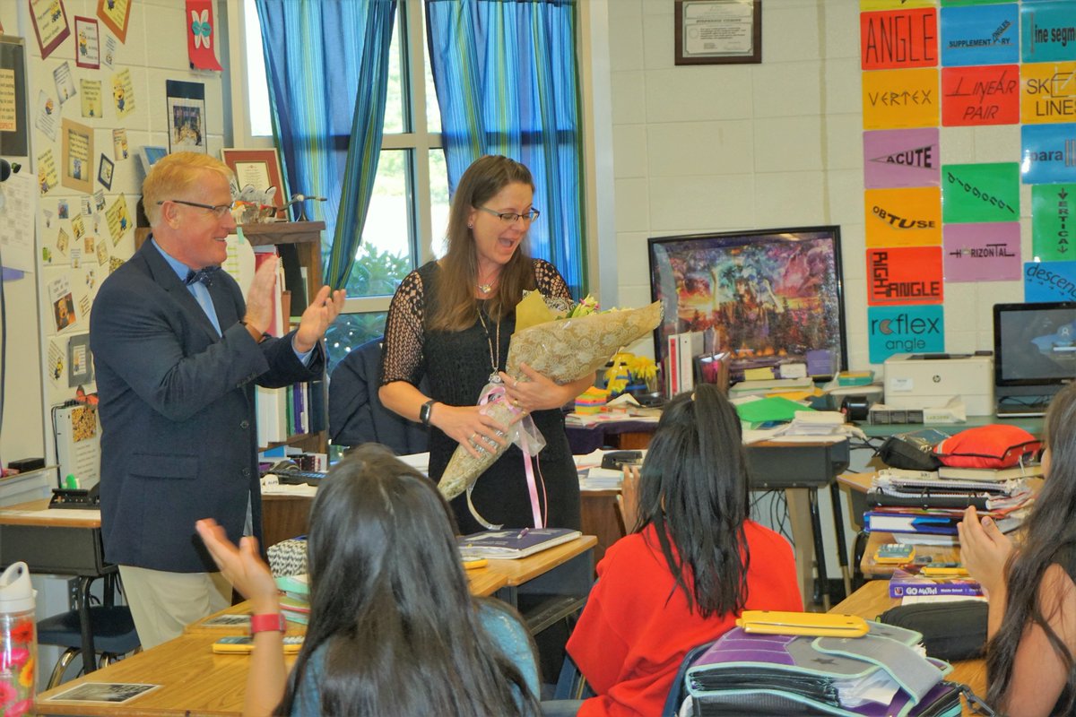 CherokeeSchools's tweet image. Read more here bit.ly/CCSD18Teacher about CCSD's 2018 Teacher of the Year: Woodstock MS math teacher Stephanie Vidrine!  #CCSDfam