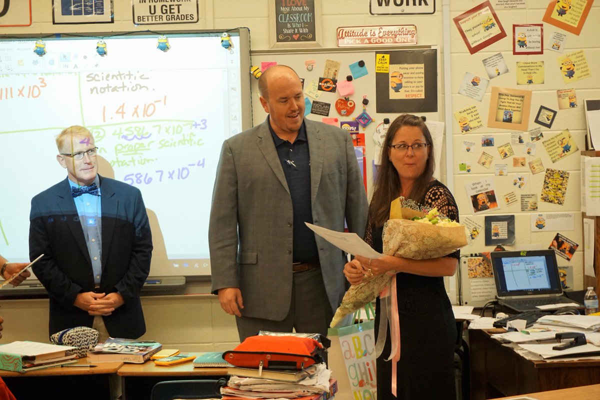 CherokeeSchools's tweet image. Read more here bit.ly/CCSD18Teacher about CCSD's 2018 Teacher of the Year: Woodstock MS math teacher Stephanie Vidrine!  #CCSDfam
