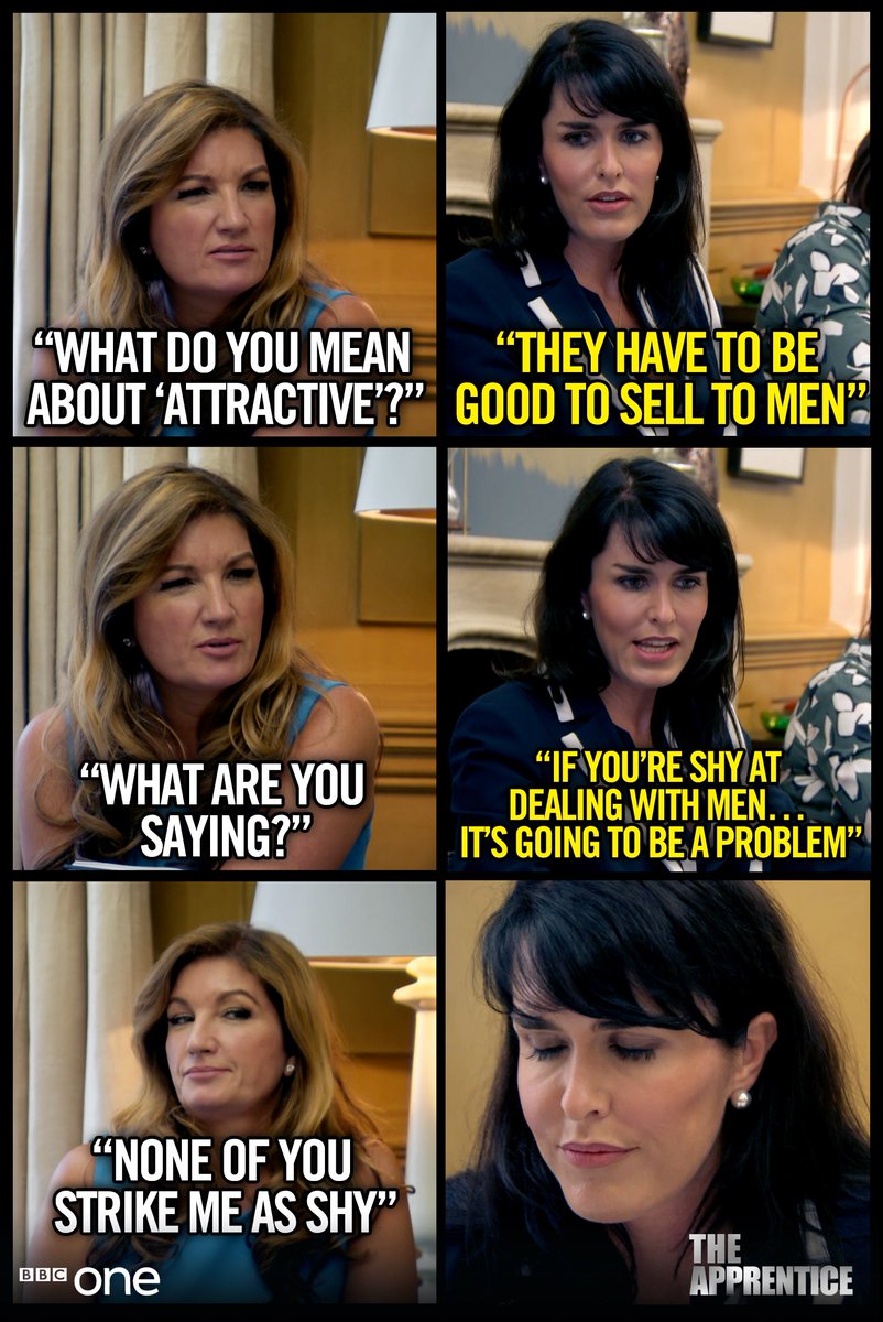 It’s not wise to suggest that only attractive females should sell your products. Especially in front of <a href="/karren_brady/">Baroness Karren Brady CBE</a>. #TheApprentice