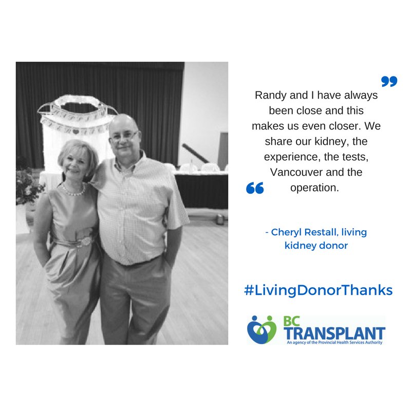 Siblings often have a special bond--but what Cheryl and Randy share goes beyond sibling love. They share a kidney! #LivingDonorThanks