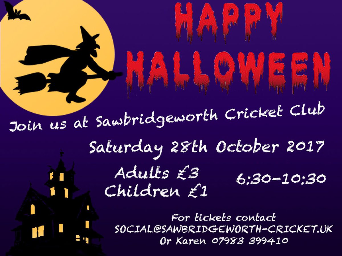 SawboCricket's tweet photo. It's October, Halloween month. Get down to the club for some fun with the kids, young and old... https://t.co/ChF18EFlvF