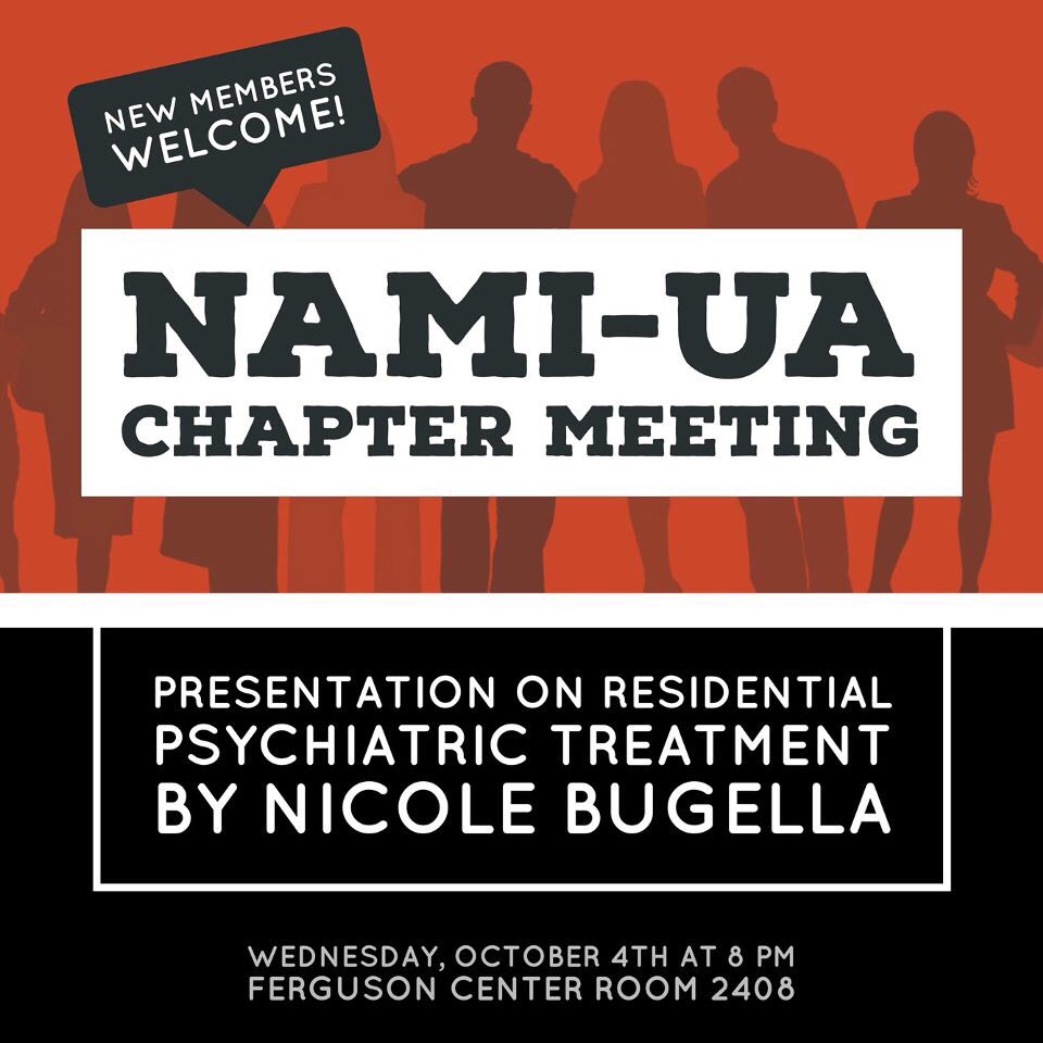 NAMI_UA's tweet photo. Don't Forget: Meeting TONIGHT at 8 in the ferg! New members are always welcome🤗 https://t.co/hmhL2fij6t