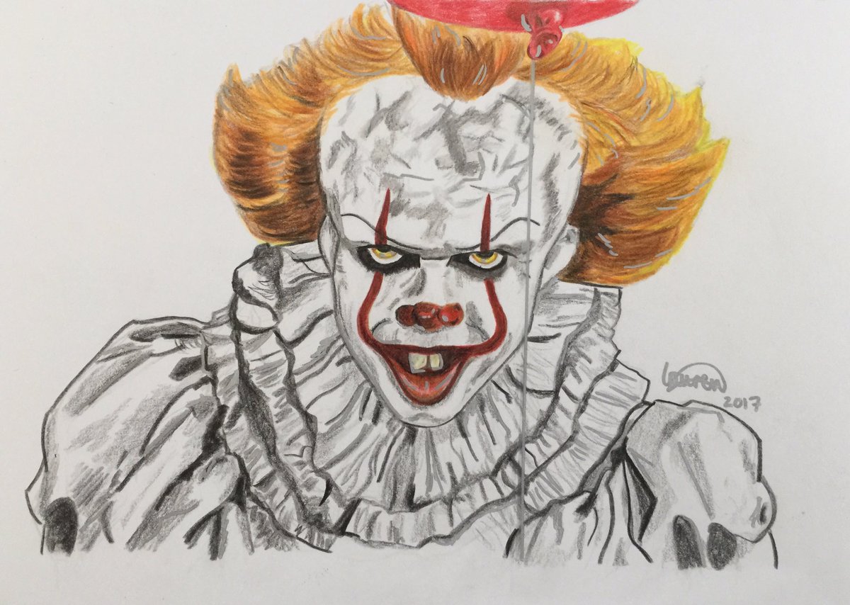 _Lozza_LB_'s tweet photo. @ITMovieOfficial @Jgrazerofficial @FinnSkata "You'll float too..." What do you think? https://t.co/PHjDNa4dtz #itmovie #pennywise #drawings https://t.co/g1HBqX89pt