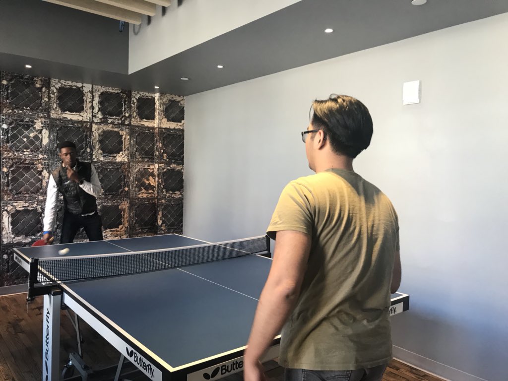 stephaniestran's tweet photo. Some intense matches here at MoPub Ping Pong Competition! 🏓 @mopub #MoSoCo https://t.co/jAmhC0CkRc